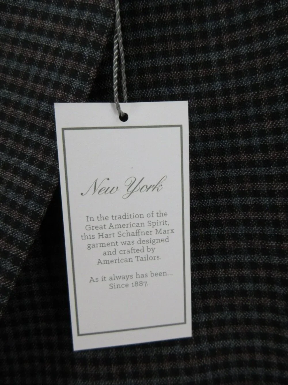 Hart Schaffner Marx Sport Coat 52 Blazer Wool Gingham Check Jacket NEW